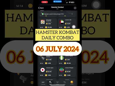 06 July 2024: Hamster Kombat Daily Combo #crypto #hamsterkombat #dailycombohamsterkombat