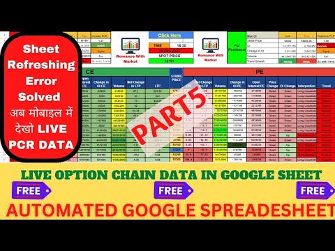 IMPORTING LIVE OPTION CHAIN DATA IN GOOGLE SHEET - Automated Google Sheet Option Chain Analysis 5