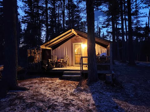 THE TENT. Winter Trip 2024. Unlike any other winter trip. Driving in. No lake crossing.