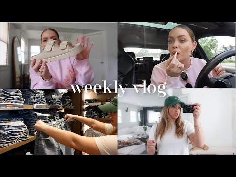 VLOG | shop with me abercrombie try on haul, amazon + target haul, closet clean-out