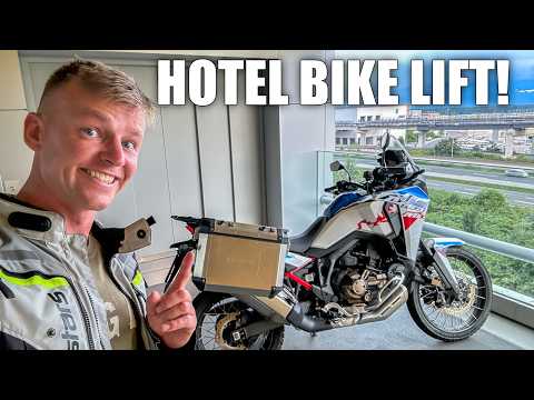 Taking My 2024 Honda Africa Twin Up To My Hotel Room Loft!