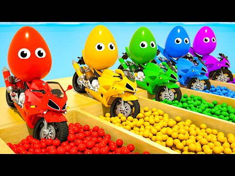 Bingo Song - Colorful motorcycles and funny eggs - Baby Nursery Rhymes & Kids Songs