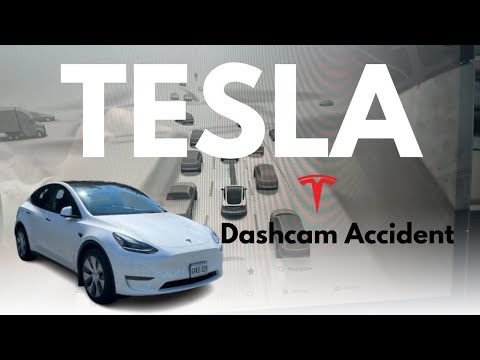 Tesla Model Y Cameras Capture Shocking Side Swipe Collision with Truck