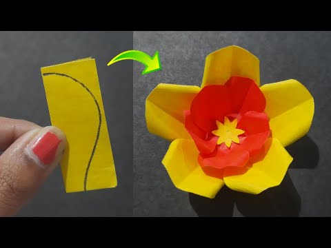 How To Make Paper Flower Easy | Easy Paper Flower Making Idea | Beautiful Paper Flower Craft