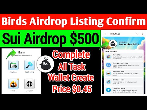 Birds Airdrop December Listing Confirm | Birds Airdrop Claim | Birds Sui Project Don't Miss