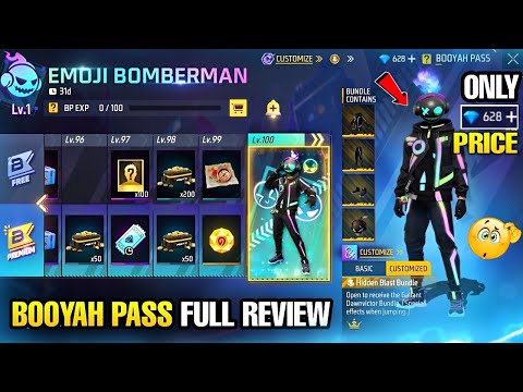 Booyah Pass Full Review 🔥 | Free Fire Booyah Pass All Rewards Review | Booyah Pass Full Detail