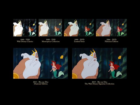 The Little Mermaid - Triton yells at Ariel | 30 Years of Video Editions Comparison