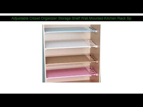 Adjustable Closet Organizer Storage Shelf Wall Mounted Kitchen Rack Space Saving Wardrobe Decorativ