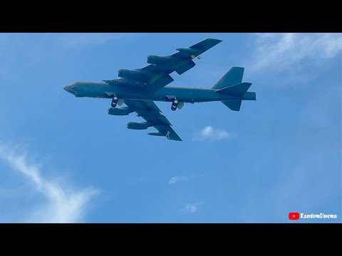 Huge B-52 Bomber Insanely Low Flyby Over The Ocean!