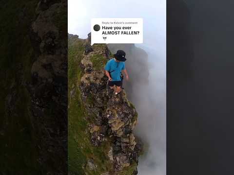 When CLIFF ROCK CRUMBLES beneath your feet 💀 #norway #hiking