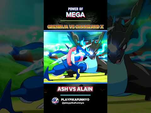 UK: Ash-Greninja versus Mega Charizard X 🔥|| #pokemon #shortsviral  #Ash