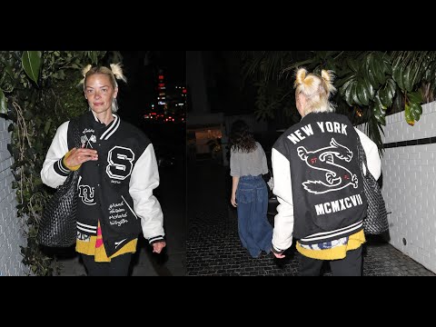 Jaime King Steps Out In A Varsity jacket For Night of Fun At The Chateau Marmont in Los Angeles!