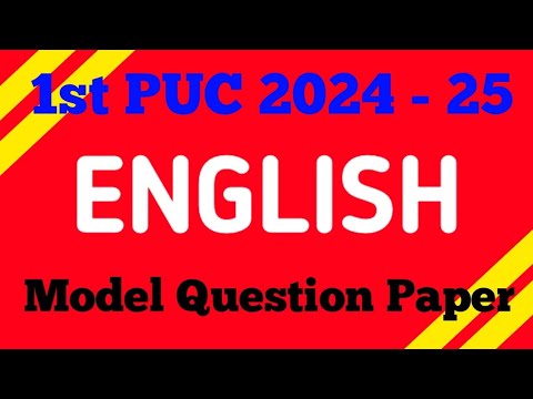 🚨1st PUC 2024 - 25 📢 || English ||🔥Model Question Paper #exam #english #importantquestions #2025