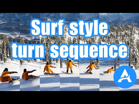 Snowboard carving turn sequence // Body position