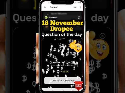 Dropee question of the day code 18 November | Dropped question of the day code | Dropee Code