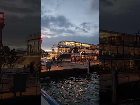 Luxury boat at Night.  Lake Zurich.