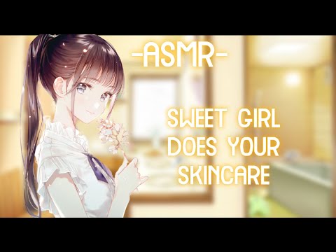 [ASMR] [ROLEPLAY] sweet girlfriend does your skincare (personal attention/binaural)