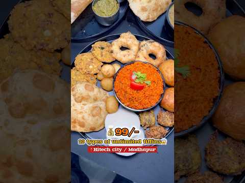 Madhapur lo 99/- ke unlimited tiffins🤩😱 #hyderabad #food #shorts #viralvideo #trending