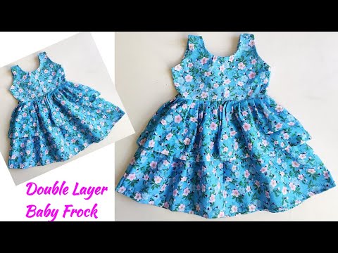 Double Layer Baby Frock Cutting and stitching Very Easy