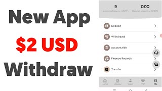 New usdt earning app | $2earn daily | online earning site today