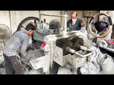 Mass Production Process Of Making Car Steering Cover || Amazing Steering Cover Factory