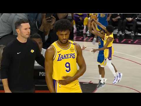 Bronny James INSANE Block Against The Warriors 🔥 (Crowd Was Going Wild)