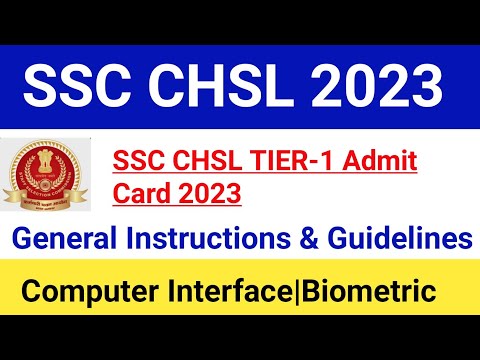 SSC CHSL TIER-1 Admit Card 2023 And General Instructions|Important Guidelines|#sscchsl2023