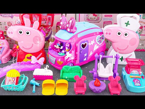 1H Satisfying with Unboxing Disney Minnie Mouse Toys Collection, Camper Van, Marvelous Market | ASMR