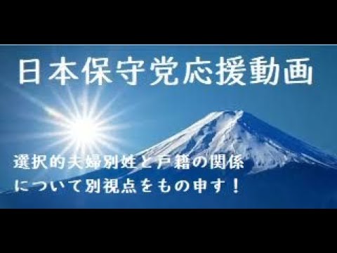 日本保守党応援動画　選択的夫婦別姓と戸籍の関係について別視点をもの申す！