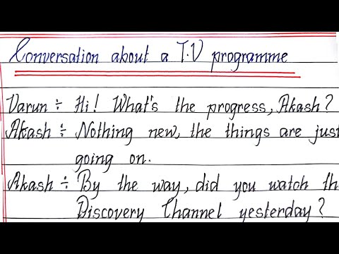 Conversation About a TV  Programme || Conversation Writing in English || Writeology TV