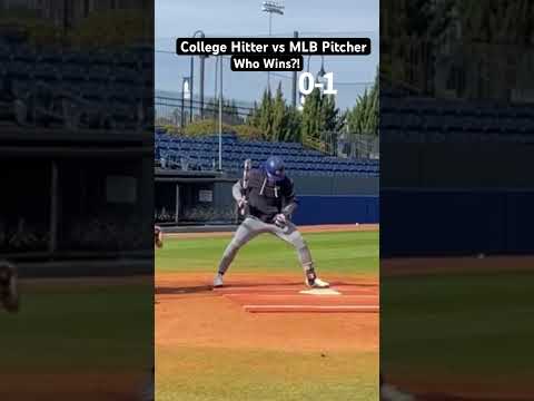 College Hitter ve MLB Pitcher. Intense Battle. Who wins?! #baseball #baseballlifestyle #baseballlife