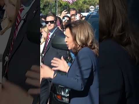 Kamala Harris cheered on by staff as she arrives back at the White House