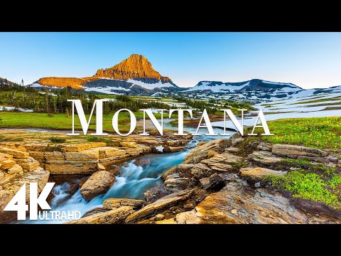 FLYING OVER MONTANA (4K UHD) - Amazing Beautiful Nature Scenery with Piano  Music - 4K Video HD