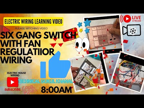 six gangs switch with fan regulator connection tips and trick | switch boards fitting wiring #wiring