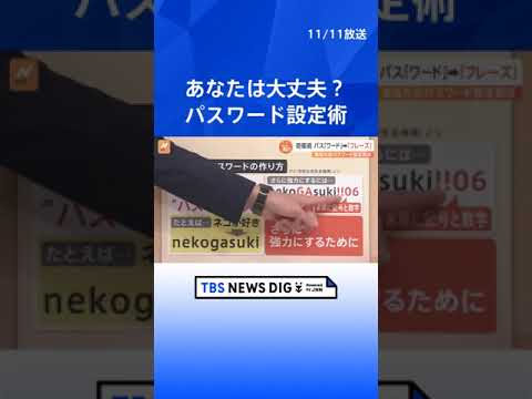 あなたは大丈夫？漏洩パスワード第1位は…　パス「ワード」は「フレーズ」に！みんなのパスワード設定術【Nスタ解説】  | TBS NEWS DIG #shorts