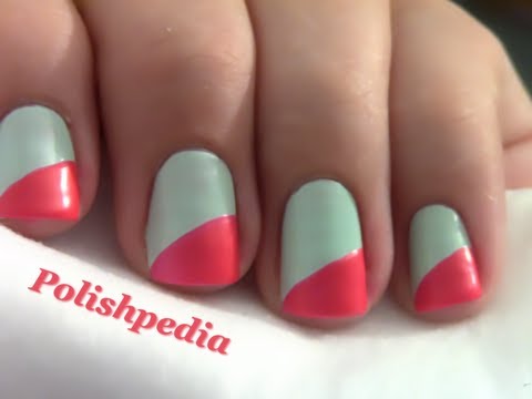 Diagonal French Tip Nails