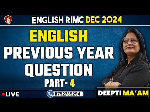 Previous Year Questions | RIMC English Online Classes | RIMC Online Coaching | RIMC Dec 2024