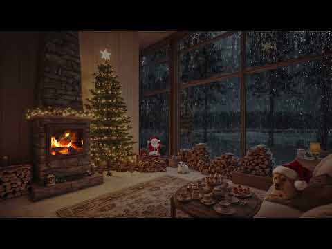 The Soft Pattering of Rain and Crackling Fire in a Pine Forest on a Quiet Christmas Eve Night