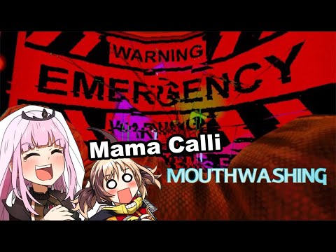 Mama Calli is bringing Gigi into the space to deliver mouthwash | 『Hololive』