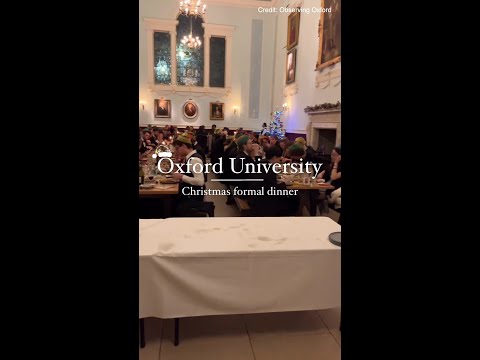 Oxford University formal Christmas dinner