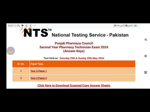 Pharmacy Technician Second Year Result uploaded on NTS Website - Check Now