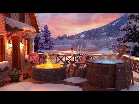 Winter Escape Ambience: Crackling Fire, Peaceful Nature Sounds, Satisfying Snow and Ice Sounds