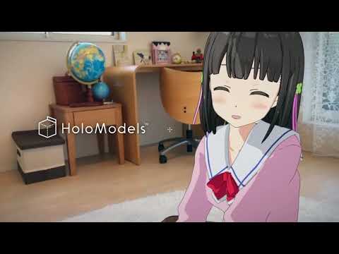 【デジタルフィギュア】TVアニメ「One Room」花坂結衣(制服版・エプロン版・水着版)｜デジタルフィギュア「HoloModels®(ホロモデル)」紹介PV