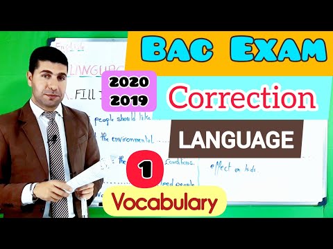 Bac Exam Correction - 2020 | LANGUAGE -1 VOCABULARY