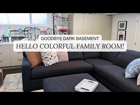 Amazing Transformation: Dark Basement to Colorful Family Room