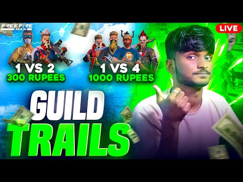 GUILD TRAILS 🔥1 VS 2 WIN AND GET 300 ₹ 😨1 VS 4 WIN AND GET 1000 ₹💥 TELUGU FACE CAM LIVE❤️ #msu