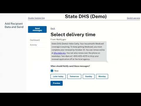 Notify.gov Demonstration Module