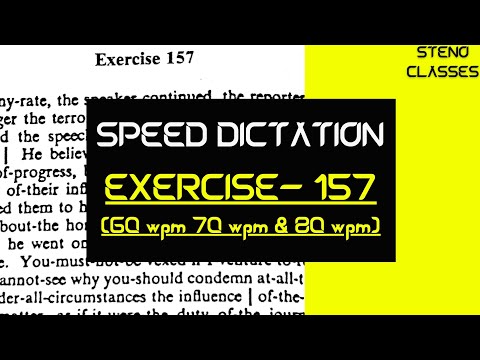 Speed Dictation of Exercise 157 (Instructor Book) | Pitman Shorthand (English) | 2021