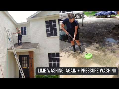 LIME WASHING MY HOUSE AGAIN?! + SO MUCH PRESSURE WASHING | OUTDOOR REFRESH 2023