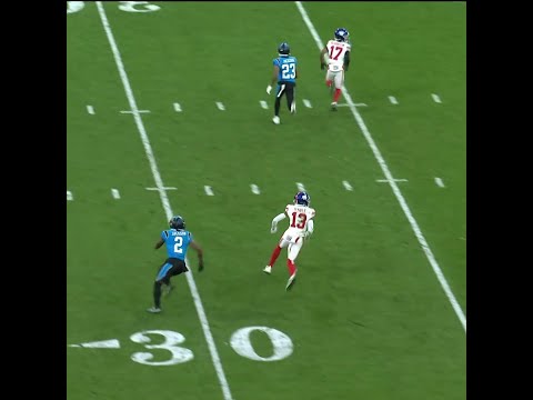 Jalin Hyatt catches for a 19-yard Gain vs. Carolina Panthers